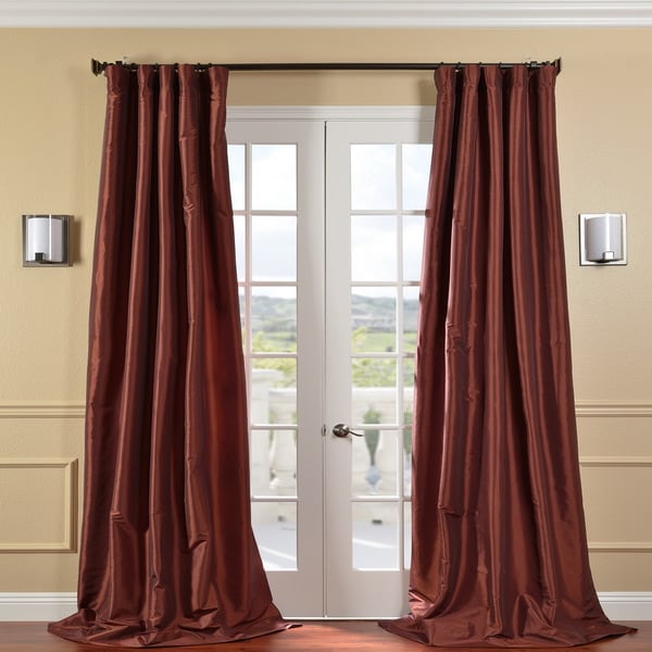 Paprika Faux Silk Taffeta 120 inch Curtain Panel