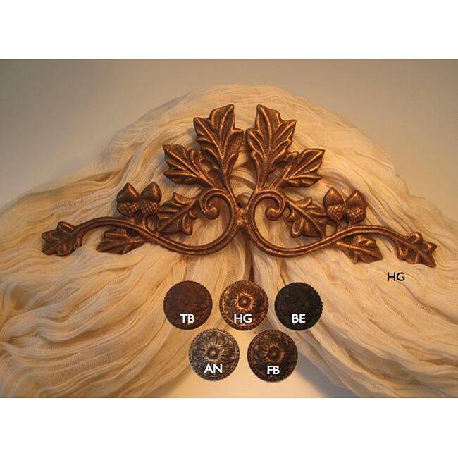 Oak Leaf Scroll 12-inch Drapery Crown