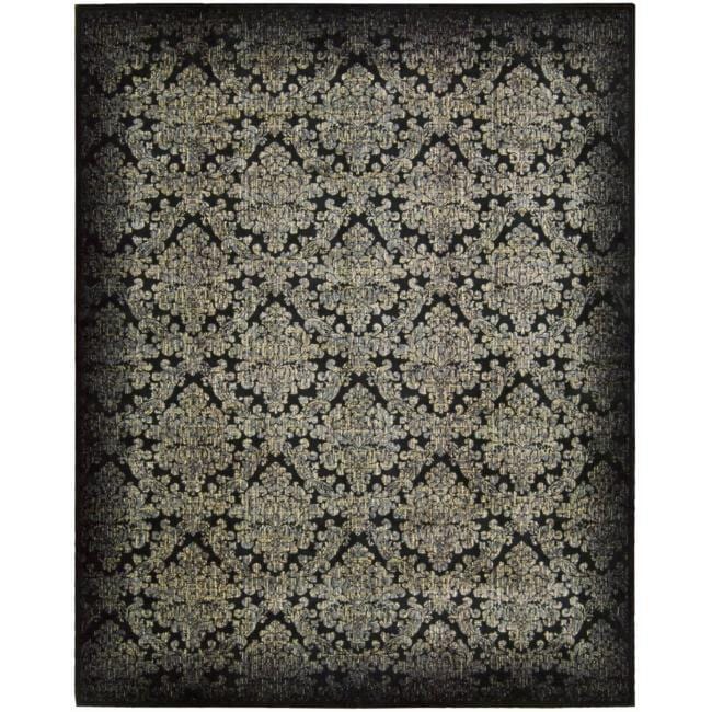 Nourison Chambord Black/yellow Floral Rug (76 X 96)