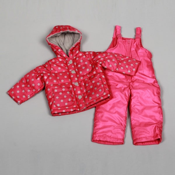 Carter's Toddler Girl's Grey/Multi dot Print Snowsuit Carter's Girls' Outerwear