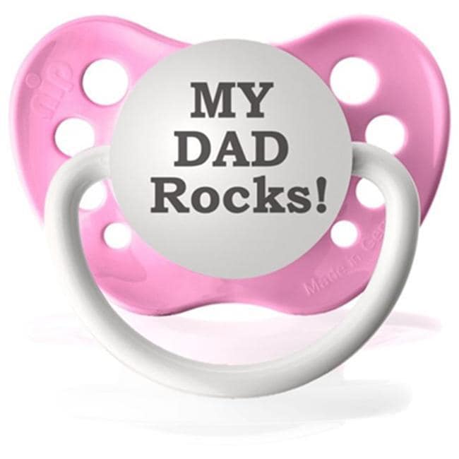 Personalized Pacifiers My Dad Rocks Pacifier In Pink