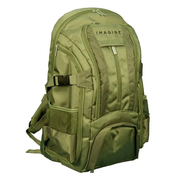 Imagine Eco friendly Small Khaki Green Laptop Backpack Imagine International Laptop Backpacks