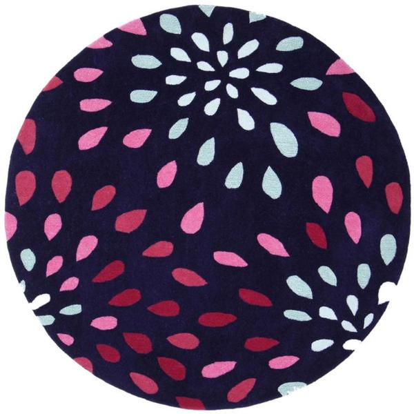 Handtufted Purple Rain Wool Rug (6' Round) Free Shipping Today