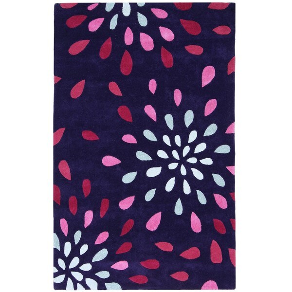 Hand-tufted Purple Rain Wool Rug (8' x 11') - 8' x 11'