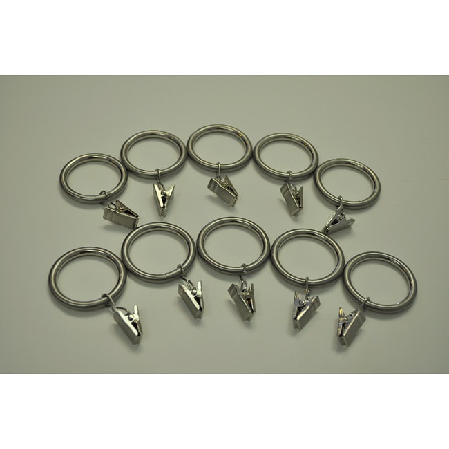 Brushed Nickel Steel 1.25 in Drapery Rings (pack Of 10)