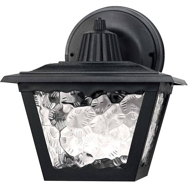 Transitional One-Light Black Steel Outdoor Wall Light