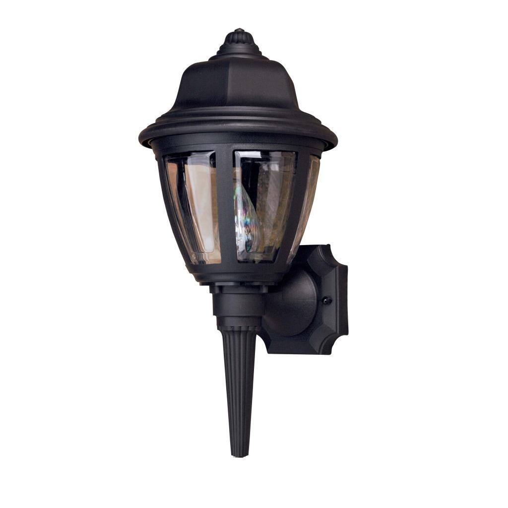 Transitional One-Light 60-Watt Black Outdoor Wall Light
