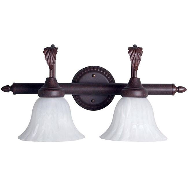 Transitional 2-light Antique Bronze Bath Fixture