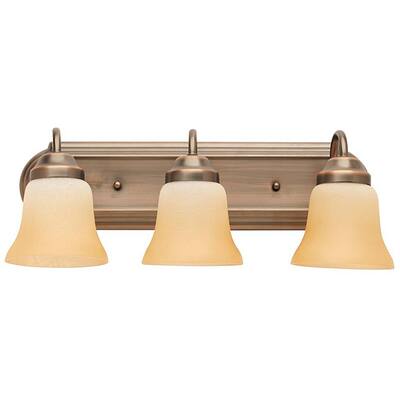 Transitional 3-light Burnished Antique Bronze Bath Fixture