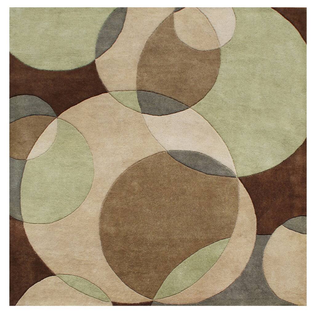 Alliyah Handmade Brown New Zealand Blend Wool Rug (6' Square) - 6' x 6'