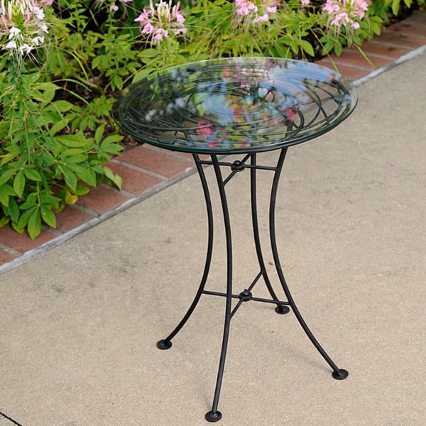 Shop Handmade Wrought Iron Glass-topped Looping Side Table ...