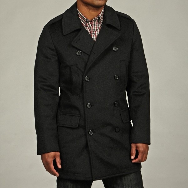 Kenneth Cole New York Men's Wool Blend Military Peacoat Kenneth Cole Coats