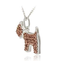 DB Designs Rose Gold over Silver Champagne Diamond Accent Dog Necklace DB Designs Diamond Necklaces