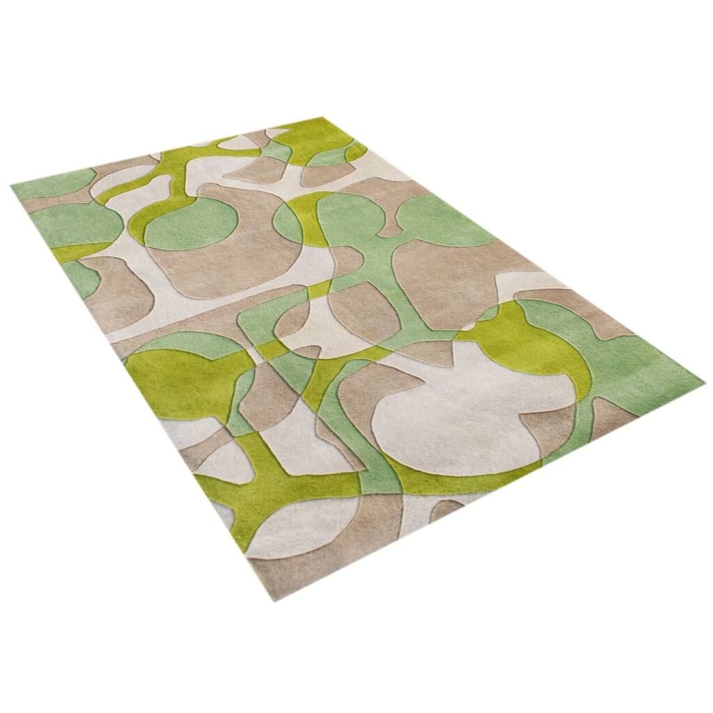 Alliyah Handmade Lime Green New Zealand Blend Wool Rug (8' x 10') - 8' x 10'