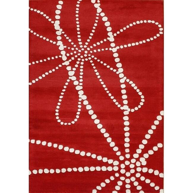 Alliyah Handmade Red New Zealand Blend Wool Rug (8' x 10') - 8' x 10'