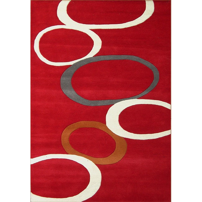 Alliyah Handmade New Zeeland Blend Red Tufted Area Rug (8 X 10)