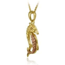 DB Designs 18k and Rose Gold over Silver Champagne Diamond Accent Dolphin Necklace DB Designs Diamond Necklaces