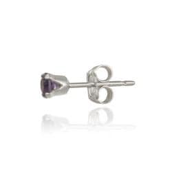 Glitzy Rocks Sterling Silver 1/5ct TGW 3mm Amethyst Stud Earrings Glitzy Rocks Children's Earrings