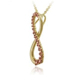 DB Designs 18k and Rose Gold over Silver Champagne Diamond Accent Infinity Necklace DB Designs Diamond Necklaces