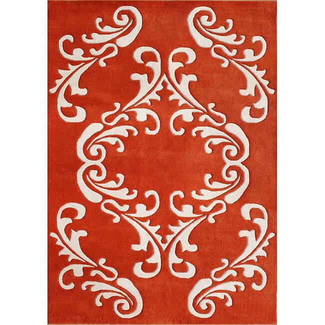 Alliyah Handmade Cherry Tomato New Zealand Blend Wool Rug - 5' x 8'