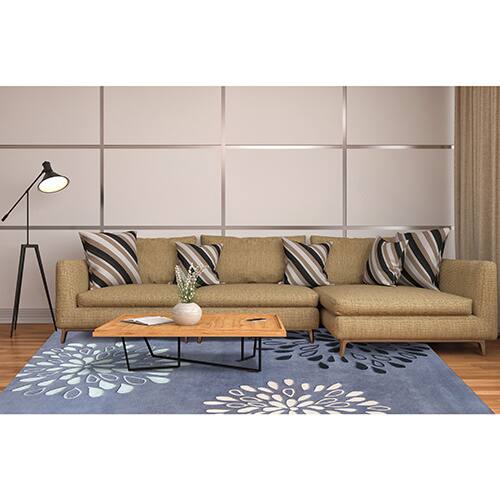 Alliyah Handmade Moon Light Blue New Zealand Blend Wool Rug - 5' x 8'