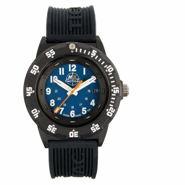 H3 Tactical Mens Sniper Blue Dial Silicone Watch  