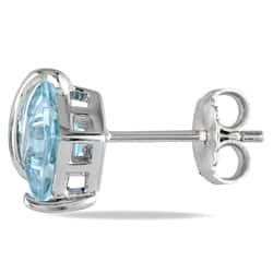 Miadora Sterling Silver Sky Blue Topaz Stud Earrings