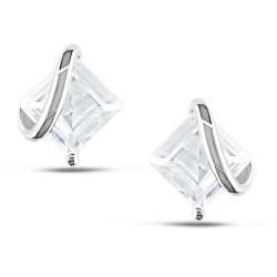 Miadora Sterling Silver Created White Sapphire Stud Earrings Miadora Gemstone Earrings