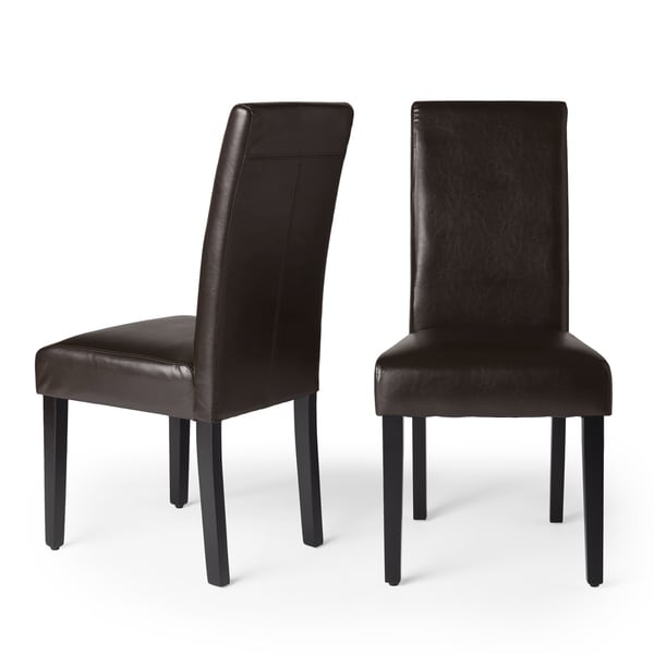 Dining Chairs Brown villa faux leather brown dining chairs (set of 2) - free shipping Dining Chairs Brown villa faux leather brown dining chairs (set of 2) - free shipping