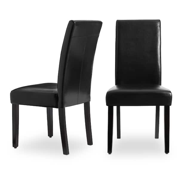 Villa Faux Leather Dining Chairs (Set of 2) - Black