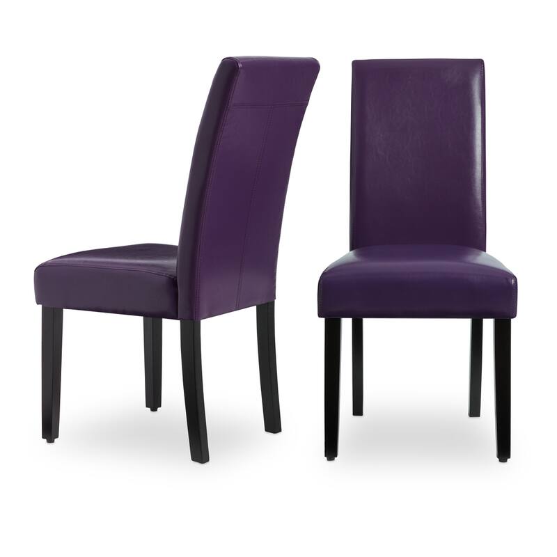 Monsoon Villa Faux Leather Parson Dining Chairs (Set of 2) - Boysenberry