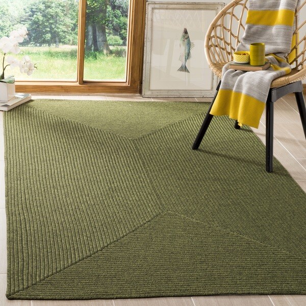 Safavieh Hand-woven Country Living Reversible Green Braided Rug - 9' x 12'