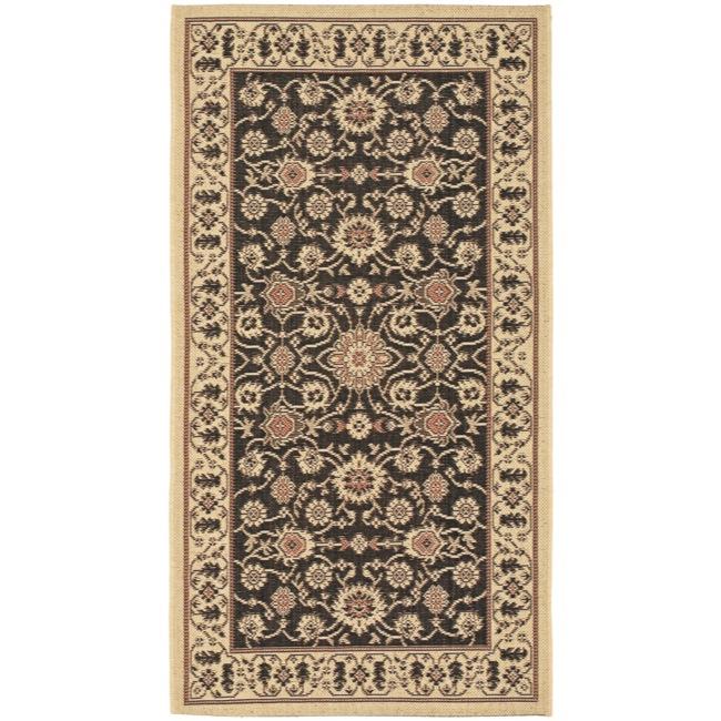 Contemporary Indoor/outdoor Creme/black Rug (27 X 5)