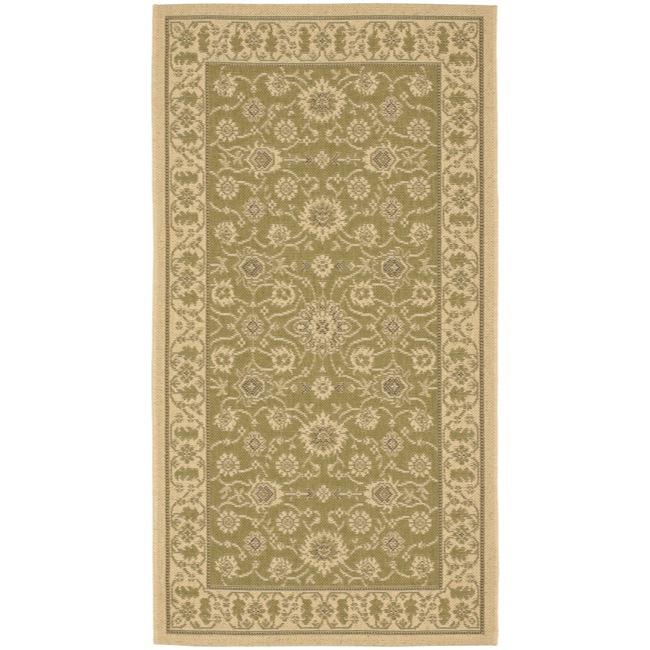 Indoor/outdoor Green/creme Area Rug (27 X 5)