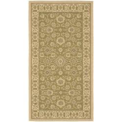 Indoor/Outdoor Green/Creme Area Rug (2'7" x 5') Safavieh 3x5   4x6 Rugs