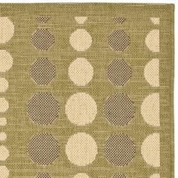 Indoor/ Outdoor Green/ Cream Power loomed Rug (2'7 x 5') Safavieh 3x5   4x6 Rugs