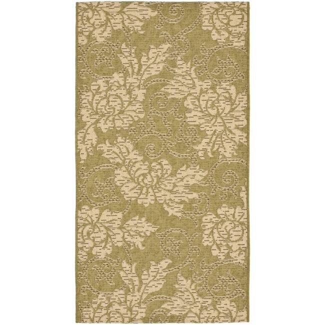 Indoor/outdoor Green/creme Polypropylene Rug (27 X 5)