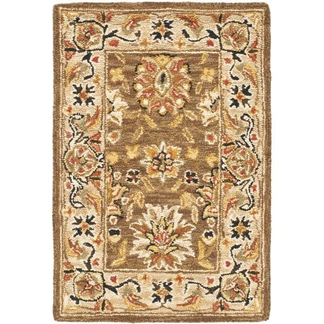 Mirco Hand hooked Chelsea Kerman Brown Wool Rug (18 X 26)