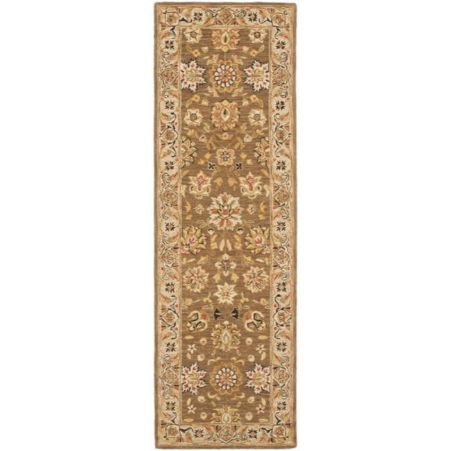 Mirco Hand hooked Chelsea Kerman Brown Wool Runner (26 X 10)