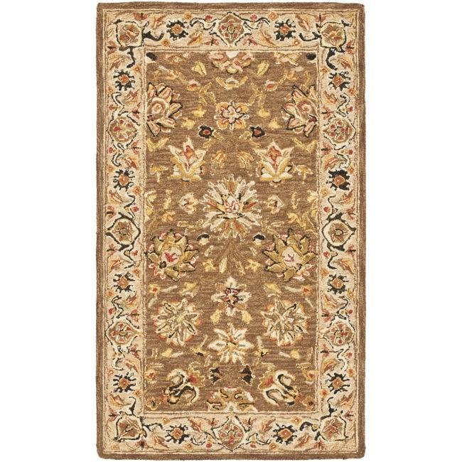 Mirco Hand hooked Chelsea Kerman Brown Wool Rug (29 X 49)