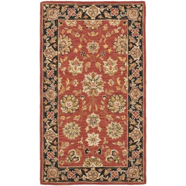 Mirco Hand hooked Chelsea Kerman Red Wool Rug (29 X 49)