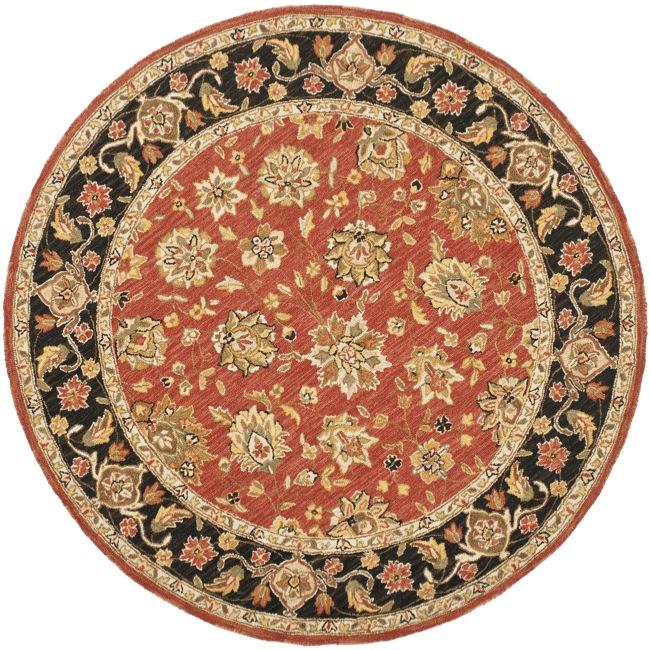 Mirco Hand hooked Chelsea Kerman Red Wool Rug (4 Round)