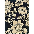 Indoor Black/ Ivory Floral Area Rug - 7'10 x 10'