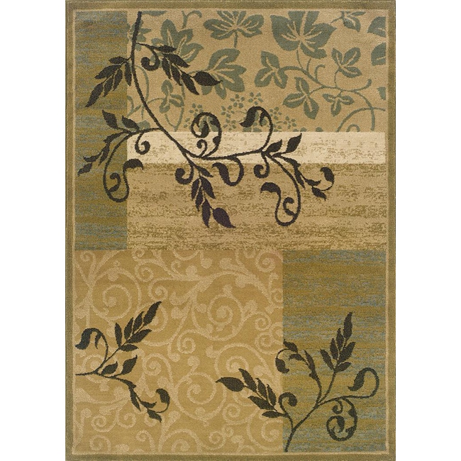 Indoor Beige Floral Area Rug (32 X 55)