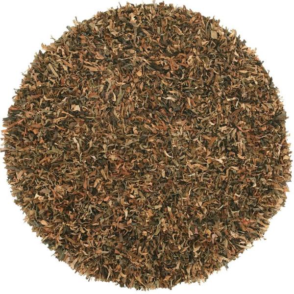Brown Leather Shag Rug (4' Round) - 4' x 4'