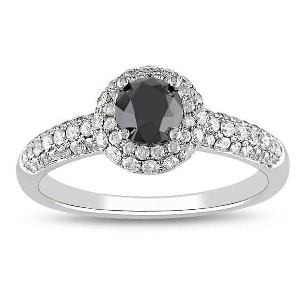 Miadora 14k Gold 1 1/3ct TDW Black and White Diamond Ring