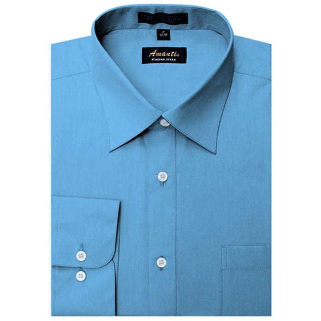 Shop Men's Wrinkle-free French Blue Dress Shirt - Free Shipping On ...
