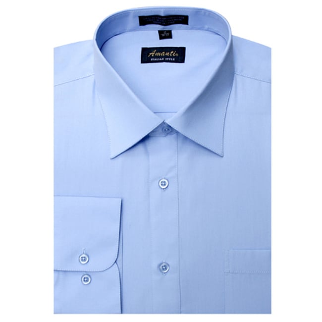 Men&-39-s Wrinkle-free Baby Blue Dress Shirt - Free Shipping On Orders ...