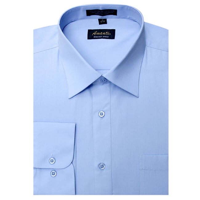 Men's Wrinkle-free Baby Blue Dress Shirt - Free Shipping ...