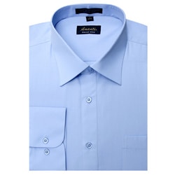 Men's Wrinkle-free Baby Blue Dress Shirt - 13527810 - Overstock.com ...